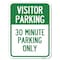 Signmission Visitor Parking 30 Minute Parking Heavy-Gauge Alum Rust Proof Parking Sign, 18" x 24", A-1824-22732 A-1824-22732 - alternate 1